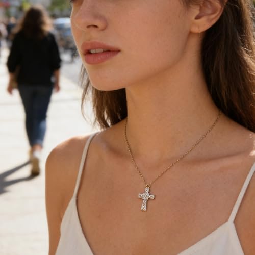 Cruz de acero inoxidable que no se oscurece para collares duraderos PRETYZOOM 6