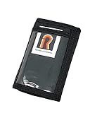 Tactical RFID Nylon Trifold Wallet Durable 600D Cordura, water-resistant, inside/outside ID windows, 15+ card slots, compact 5x3.25in. Ideal for military, outdoor, travel. USA Made (Black)