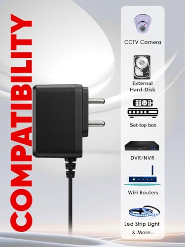 Image of 5V 1A DC Power Adapter, 5W DC Power Supply, 1 Year Warranty, AC-DC SMPS for CCTV, Routers, Set-Top Boxes and More, Dual Pin 2.1 /2.5 mm x 5.5mm and 4mm Jack