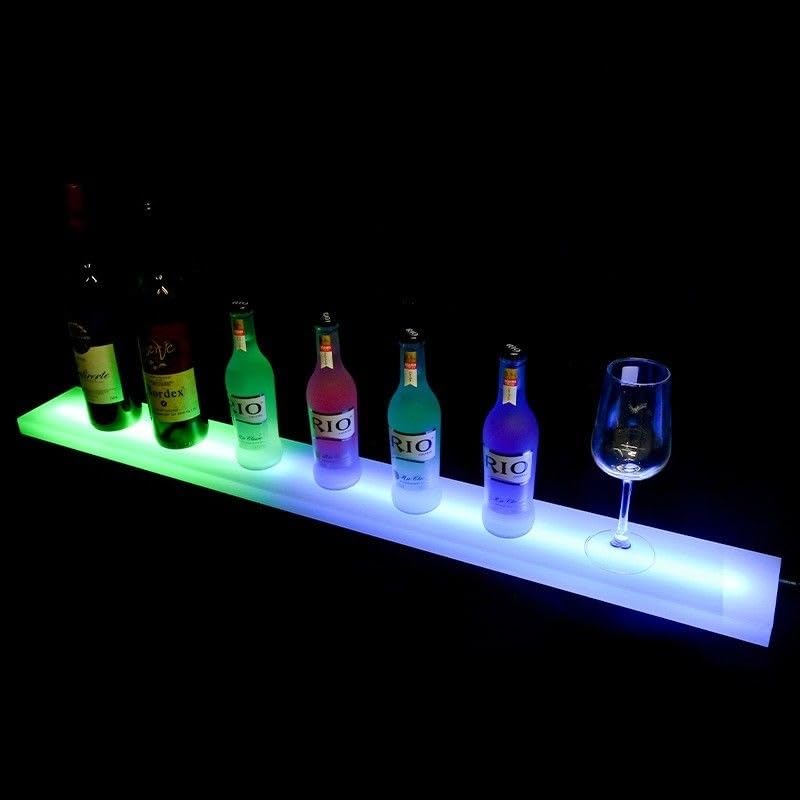 Amazon｜家庭用/商業用バー用のLED照明付き酒棚とボトルディスプレイ