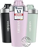 VETAIN Edelstahl Shaker 700ml - 100% Auslaufsicher - Premium Protein Shaker mit Mixball - Außen gravierte Messskala - Frei von BPA & DEHP - spülmaschinenfest, robust & langlebig - Rosa