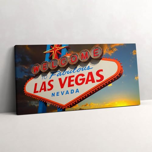 Tableau Las Vegas au coucher du soleil | Toile murale 140x70cm salon