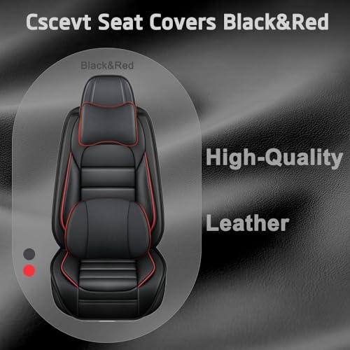 Image of Luxury Seat Covers for Subaru Outback 2006-2024,2PCS Nappa Leather Car Seat Covers,Waterproof Seat Protectors Auto Seat Covers,Breathable Nonslip Interior Cover Seats for Cars(Black and Red)