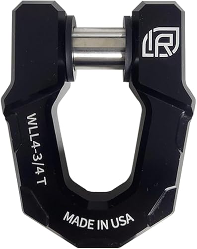 Miniatura 4 de 71514 - Paquete de 2 grilletes Redeemer con anillo en D, aluminio anodizado negro, resistente para uso con correa de remolque para recuperación de