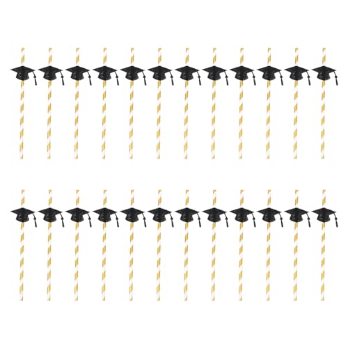 24 pitillos de papel para graduación, decorativos miniatura 1