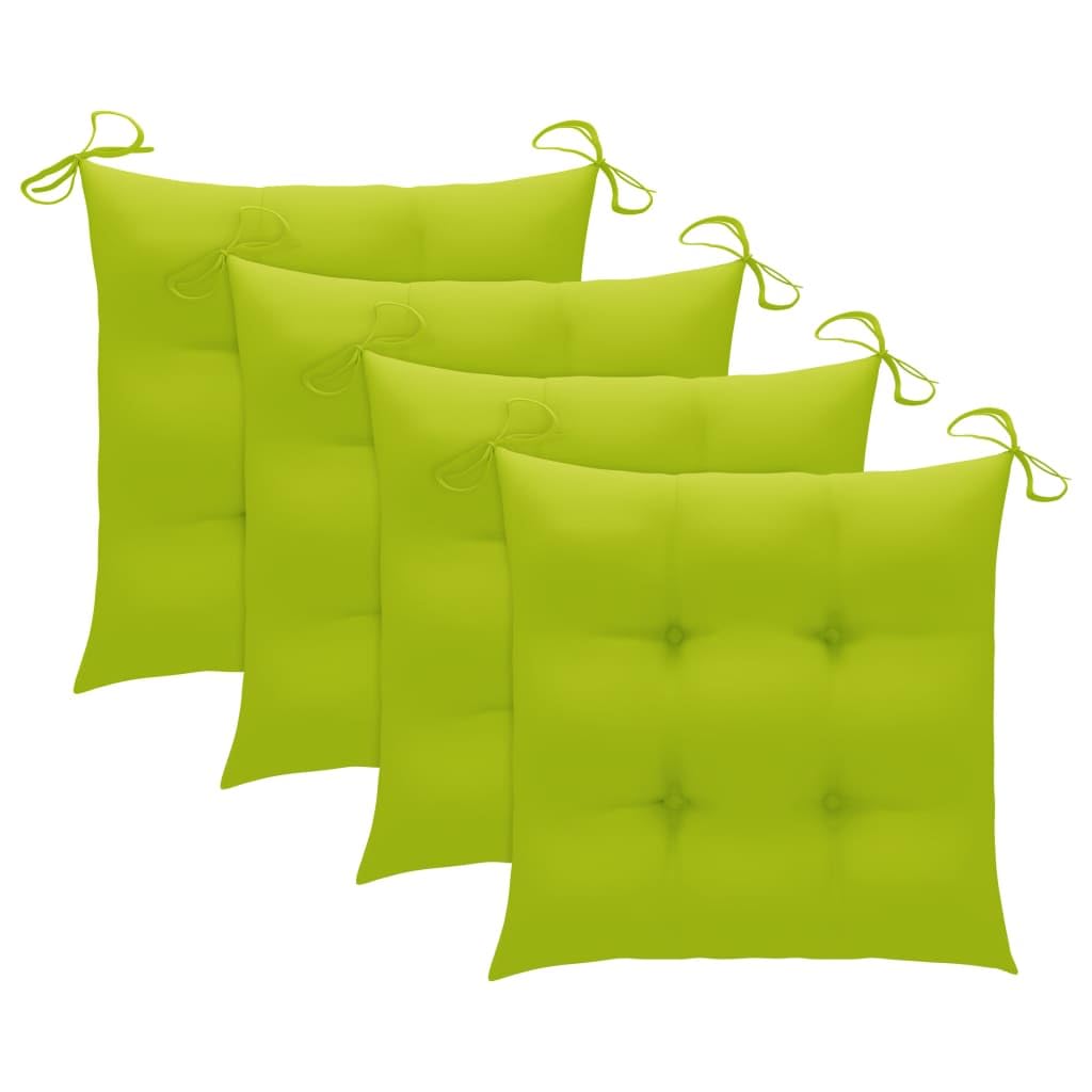 Sedie da Pranzo da Esterni con Cuscini 3 pz Massello di Acacia Verde Brillante, Set Sedie da Giardino in Legno Impermeabile con Cuscino Extra, 56x62x92 cm, Portata 110 kg, per Terrazza Patio Giardino