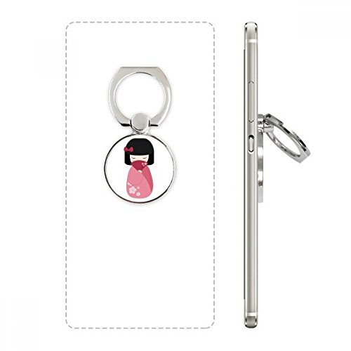 Anneau support smartphone rose kimono motif sakura japonais pour mobile universel