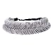 DIGUAN Wide Fishtail 2 Strands Synthetic Hair Braided Headband Classic Chunky Plaited Braids Elastic Stretch Hairpiece Women Girl Beauty accessory,59g Bohemian (Salt and Pepper)