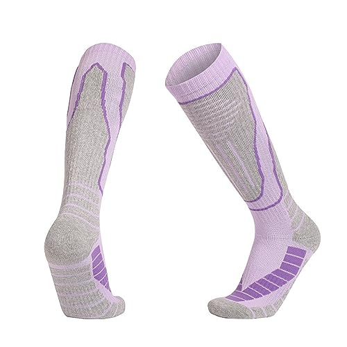 Generisch Medias de compresión para mujer y hombre, para senderismo, de compresión, para correr, trombosis, largas, de compresión, neurosocks, 01 morado, Talla única
