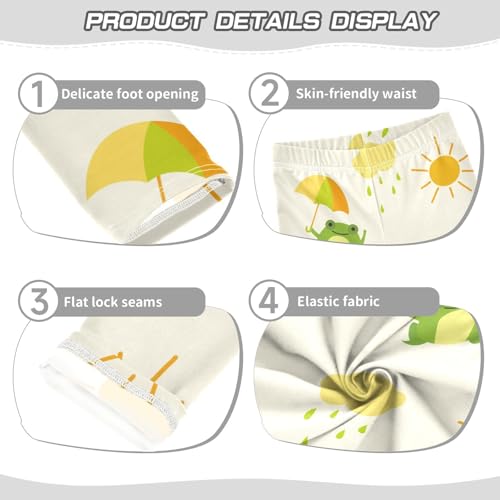 Rainbow Frog Girls Leggings,Workout Leggings for Girls Toddler Athletic Legging Size for 3-10T3