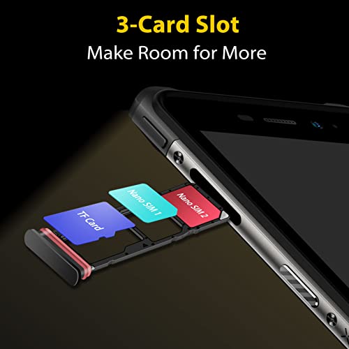 Ulefone Rugged Smartphone, Armor X10, Three Card Slots, 4G Lte Dual Sim Unlocked, 4Gb Ram 32Gb Rom, 5.45 Inch Screen, 5180Mah Battery, 13Mp Dual Rear Waterproof Camera, Nfc, Android 11, Black #TOP4