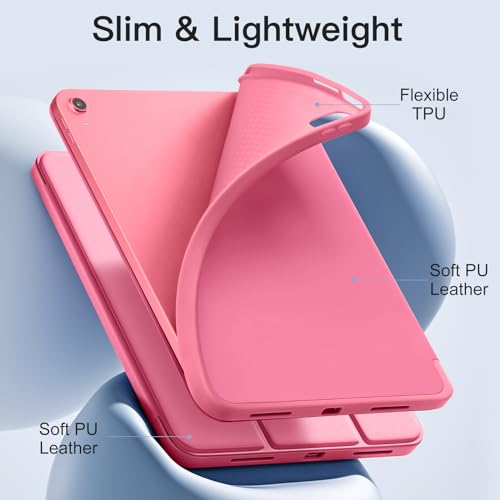 Image of Akkerds Compatible with iPad (A16) 11th Generation Case 11 Inch 2025, for iPad 10th Generation Case 10.9 Inch 2022 with Pencil Holder, Slim Trifold Stand Protective Cover with Soft TPU Back,Watermelon