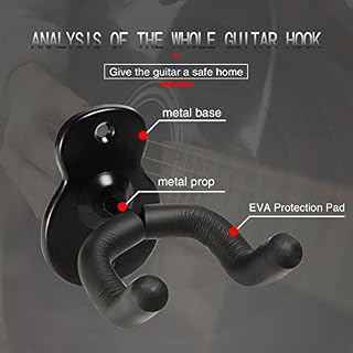 WOGOD Lot de 3 supports muraux de style guitare pour guitare acoustique, électrique, basse, ukulélé classique - Les Beatles, Paul McCartney, John Lennon, RIngo Starr, George Harrison WOGOD Lot de 3 supports muraux de style guitare pour guitare acoustique, électrique, basse, ukulélé classique – Image 2