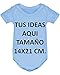 Yisama Mono de Bebe Personalizado, Bodies Recién Nacidos Sin Mangas. Peleles o Pijamas. Azul 3 Meses.