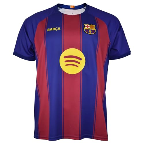 FC Barcelona Camiseta Lamine Yamal 25/26 | 1ª Equipación Adulto | Réplica Oficial Estadio con Nombre y Dorsal del Barça (FR/ES, Letras, L, Regular, Regular, Rojo y Azul)