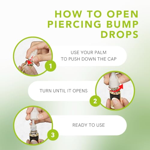 BodyJ4You Piercing Keloid Bump Removal - Natural Oil Piercing Bump Treatment - Nose Septum Belly Ear Cleaner Soothing Skin Recovery Solution - Safe Care New Piercing Reduce Scars - 2 x 0.33 Fl Oz