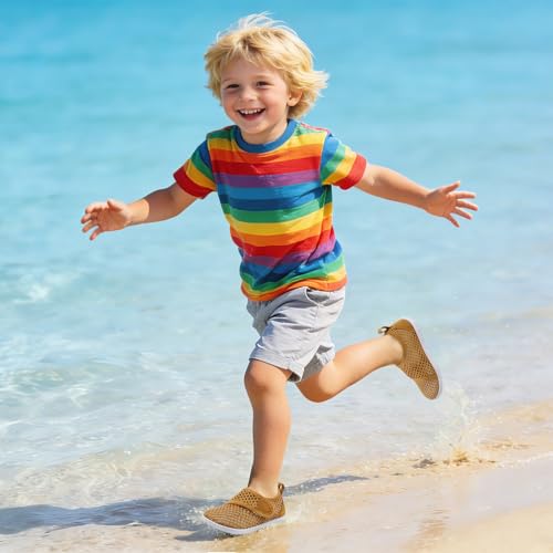 Image of LeIsfIt Toddler Water Shoes Boys Girls Barefoot Aqua Socks Kids Breathable Quick-Dry Swim Shoes for Beach Pool Surf