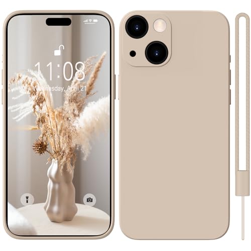 HGH für iPhone 15 Hülle Silikon mit 1 Lanyard, Handyhülle für iPhone 15 Case Ultra Dünne Rundumschutz mit Weichem Microfiber-Innenfutter Stoßfeste Kratzfest Schutzhülle für iPhone 15 6.1\" Khaki HGH für iPhone 15 Hülle Silikon mit 1 Lanyard, Handyhülle für iPhone 15 Case Ultra Dünne Rundumschutz mit Weichem Microfiber-Innenfutter Stoßfeste Kratzfest Schutzhülle für iPhone 15 6.1\" Khaki