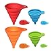 Produktbild LINGLAN Rainbow Colors Silikon Faltbarer Trichter 4er-Set, klein und groß, Kochküchengeräte Faltbarer Trichter