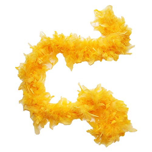 Cynthia's Feathers 80g 72" Turkey Chandelle Feather Boas Over 30 Color & Patterns (Gold Yellow)