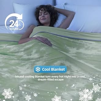inhand Cooling Blanket Queen Size (90"x90"), Cooling Blankets for Hot Sleepers, Absorbs Heat to Keep Adults Cool for Summer Nights Sweats, Thin Cold Lightweight Blanket for Couch Bed, All Season Use