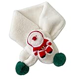 La bufanda de felpa para niños está diseñada con árbol de Navidad o estampado de Papá Noel, que puede añadir una sensación de encanto a tu abrigo, vestido y suéter.
