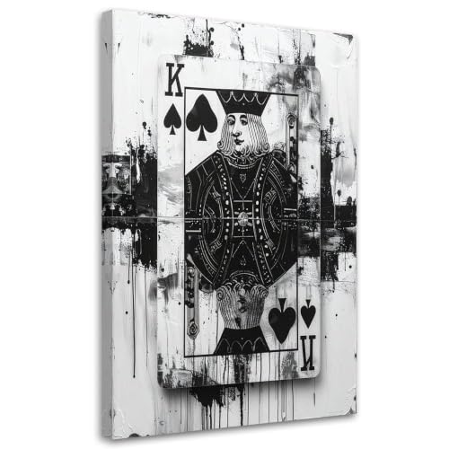 Lienzo de mapa de picas sin marco, cuadro en blanco y negro de 50x70 cm para renovar tus paredes