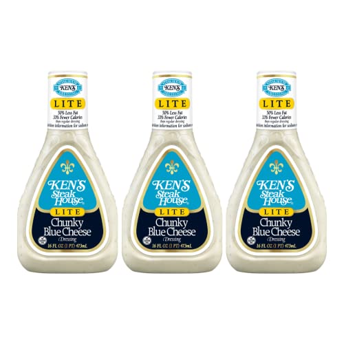 Ken's Steak House Lite Chunky Blue Cheese Dressing (16 Fl Oz, Pack of 3)