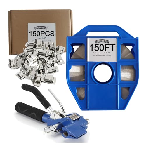 Stainless Steel Packaging Strapping Tool Kit - Includes Upgraded Tensioner, 3/4