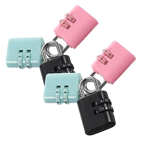 VILLCASE 6pcs Cartoon Combination Padlocks Easy to Use 2- Code Plastic Weatherproof Cut Resistant Great for Boys and Girls Schools Outdoor Use