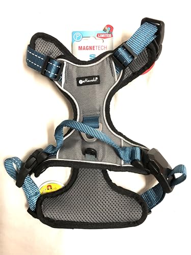 Petlando MAGNETECH Outdoor-Hundebrustgeschirr Petrol/Anthrazit S (Halsumfang 36-48 cm, Brustumfang 46-56 cm)