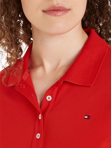 Tommy Hilfiger 1985 Reg Pique Polo SS S/S, Fierce Red, L Femme