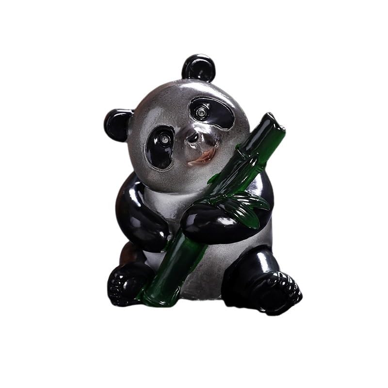 Panda de arcilla morada para decorar tu bandeja de té y escritorio
