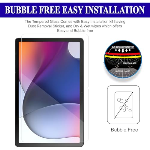 Image of Anti-Scratch & Smudge Proof Tempered Glass Screen Protector for Motorola Moto Tab G62 - Pack Of 1