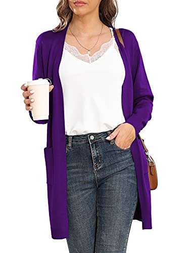 Image of VIISHOW Women's Classic Cardigans Long Sleeve Open Front Casual Knit Cardigan Sweaters Coat Soft Outwear