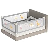 KidDough Bed Rail Guard for Kids Safety Bed Rail for Baby Safety (6.5ftX6ftX6.5ft, 3 Sides, Grey)