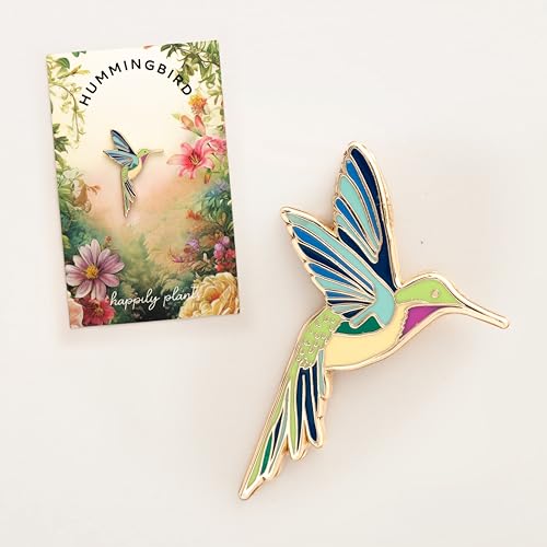 Cute Hummingbird Enamel Pin – Hard Enamel Hummingbird Lapel Pin, Colorful Hummingbird Brooch, Perfect Gifts for Hummingbird Lovers3