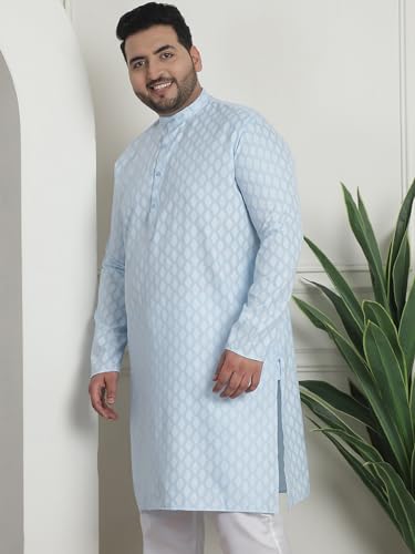 Sojanya PLUS (Since 1958) Men's Cotton Blend Printed Long Kurta3