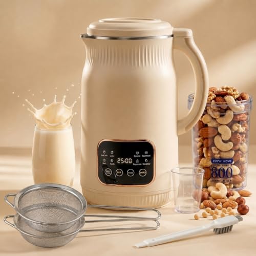 8-in-1 Nut Milk Maker – 50oz Milk Machine for Homemade Plant-Based Beverages, Oat, Coconut, Juices, Automatic Soybean Machine With Delay Start/Keep Warm/Boil Water