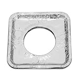 Herdeinlagen, Gasherd-Abdeckungen, Aluminiumfolie, Lätzchen, Schutzfolie, Lätzchen, Fangen Öl, Fett und Essensreste auf, halten Herd sauber (10 Stück) (silber/quadratisch)