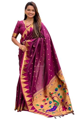 SGF11 Women's Paithani Soft Lichi Silk Kanjivaram Sarees With Blouse Piece product image 4