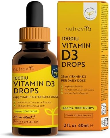 Nutravita Vitamina D3 Gocce - 1000 UI per Goccia Alto Dosaggio - ...