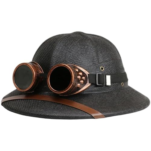 Chapeau de paille punk Hrippy avec casque de protection aventure - 2