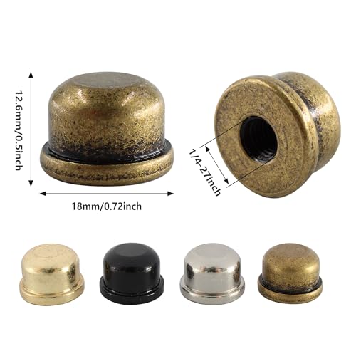 Image of 4PCS Solid Lamp Finials Caps Tapped, Knob On Top of The Harp Lampshade Stand, Harp Lamp Finial Knob, 1 /2 inch Tall, Bronze