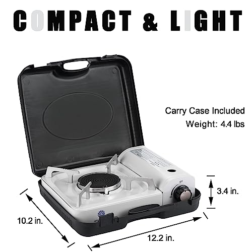 HTHomeprod Portable Butane Stove Single Infrared Camping Burner 13000 BTU Outdoor Cooking Gear Backpackers Essential White by HTH HTHomeprod - Image 3
