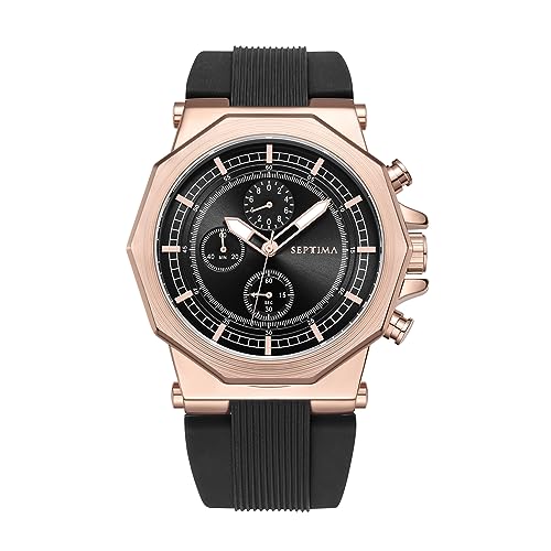 Montre de plongée étanche SEPTIME pour homme avec bracelet en silicone robuste 45 mm