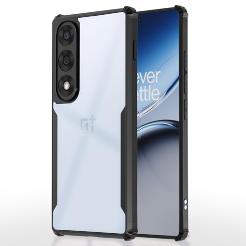 Image of Pikkme Back Cover for Oneplus Nord 5 5G | Ultra Hyrbid | Full Camera Protection | Raised Edge | Crystal Clear Transparent Bumper Case (Black)