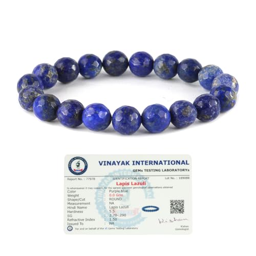 Image of Certified Natural Crystal Stone Diamond Cut /Faceted 10 mm Beads Bracelet for Men & Women | Reiki Charged Gemstone Jewellery | Multiple Stone Variants Available