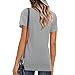 Elesomo Basic Tee Shirts for Womens Crew Neck Short Sleeve Summer Tops, Grey M