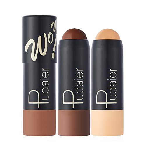 Marine Forest Concealer Stick, 2 Pcs Creamy Medium to Full Coverage Contour Makeup Stick, Light and Oil Control Matte Under Eye Face Concealer Makeup Kit, Upgrade Design (Caramel and Natural)